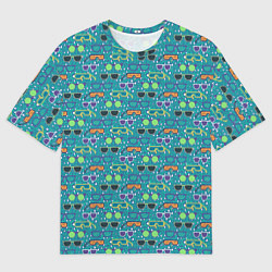 Футболка оверсайз мужская Очки разноцветные поп арт, цвет: 3D-принт