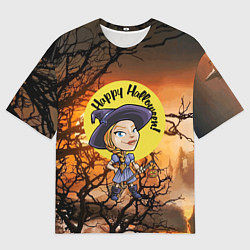 Футболка оверсайз мужская Happy Halloween - Witch, цвет: 3D-принт