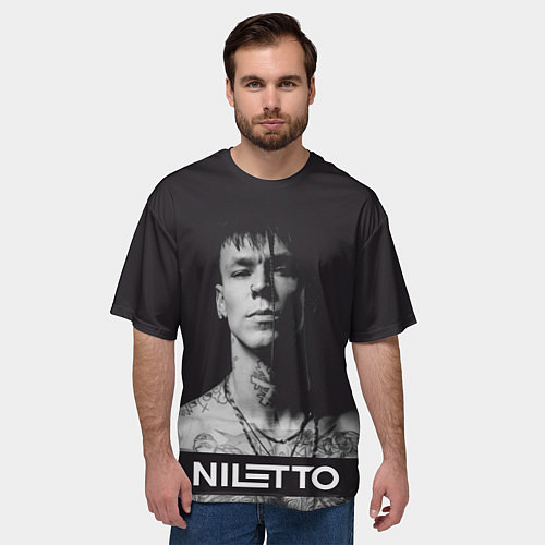 Мужская футболка оверсайз Данил Прытков черно-белая фотография / 3D-принт – фото 3