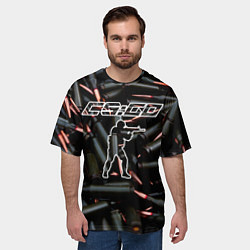 Футболка оверсайз мужская CS:GO - патроны, цвет: 3D-принт — фото 2