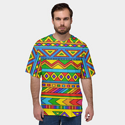 Футболка оверсайз мужская Красивый цветной орнамент, цвет: 3D-принт — фото 2