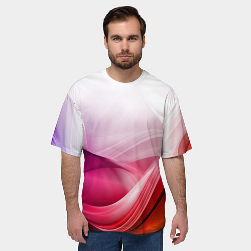 Мужская футболка оверсайз Кремовый дизайн / 3D-принт – фото 3