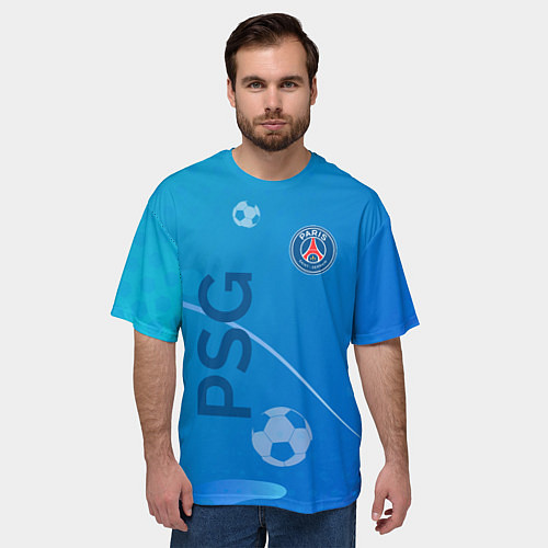 Мужская футболка оверсайз Psg абстракция спорт / 3D-принт – фото 3