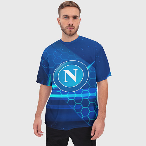 Мужская футболка оверсайз Napoli Абстракция / 3D-принт – фото 3