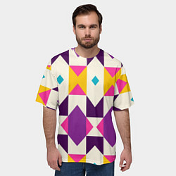 Футболка оверсайз мужская Геометрический цветной орнамент, цвет: 3D-принт — фото 2