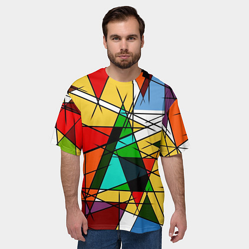 Мужская футболка оверсайз Грубый абстрактный фон / 3D-принт – фото 3