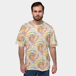 Футболка оверсайз мужская Абстракция крылья акварель, цвет: 3D-принт — фото 2