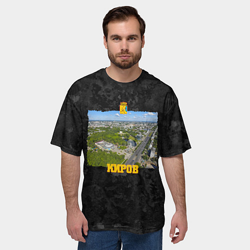 Мужская футболка оверсайз Город Киров - парк / 3D-принт – фото 3