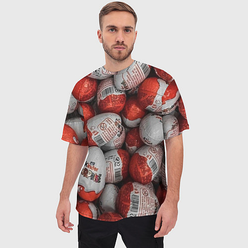 Мужская футболка оверсайз Фон из киндер сюрприз / 3D-принт – фото 3