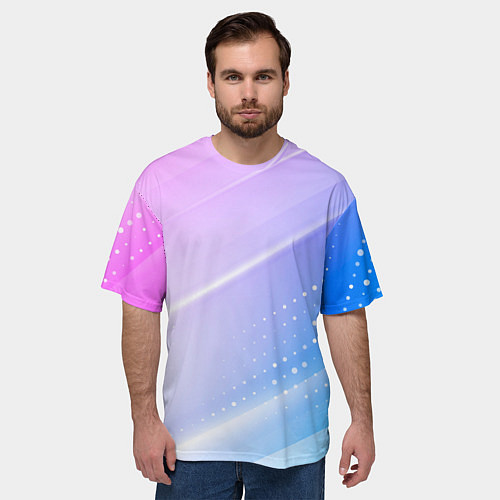 Мужская футболка оверсайз Абстракция с неоном / 3D-принт – фото 3