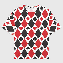 Футболка оверсайз мужская Фон из карточных мастей, цвет: 3D-принт