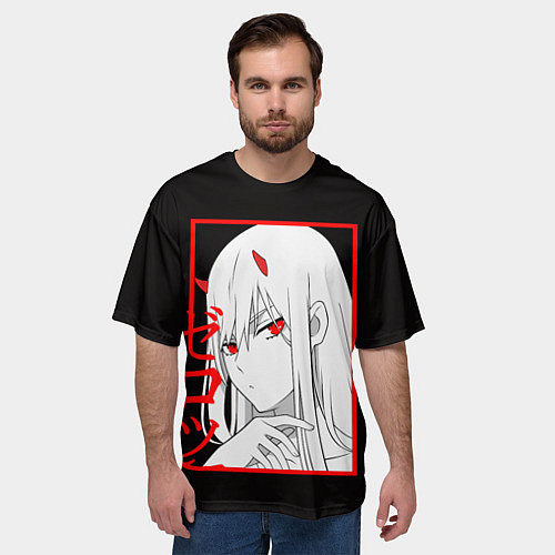Мужская футболка оверсайз Darling in the Franxx: 02 / 3D-принт – фото 3