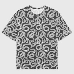 Мужская футболка оверсайз Змея с языком