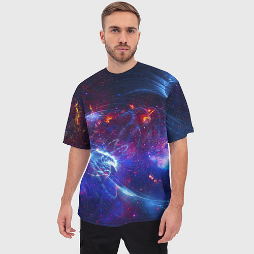 Мужская футболка оверсайз Абстрактное космическое пространство / 3D-принт – фото 3