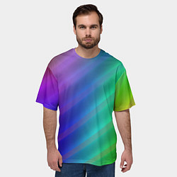 Футболка оверсайз мужская Полосы всех цветов радуги, цвет: 3D-принт — фото 2