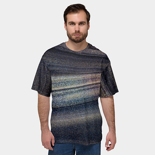 Мужская футболка оверсайз Волны блестящего тёмного песка / 3D-принт – фото 3