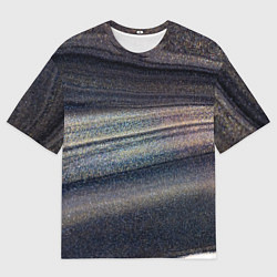 Футболка оверсайз мужская Волны блестящего тёмного песка, цвет: 3D-принт