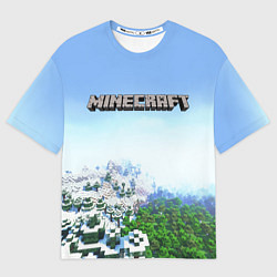 Футболка оверсайз мужская Зимний пейзаж - Майнкрафт, цвет: 3D-принт