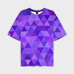 Футболка оверсайз мужская Фиолетовые фигуры, цвет: 3D-принт