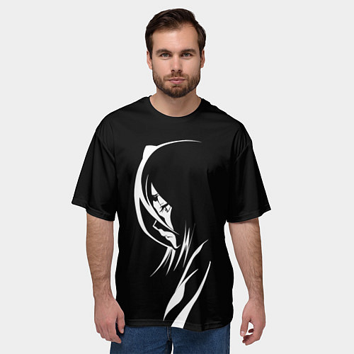 Мужская футболка оверсайз Силуэт девушки Кучики Рукия / 3D-принт – фото 3