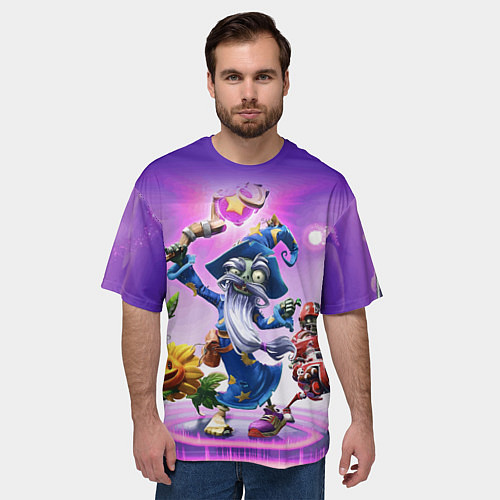 Мужская футболка оверсайз Plants vs Zombies - characters / 3D-принт – фото 3