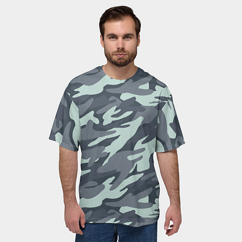 Мужская футболка оверсайз Узор камуфляж / 3D-принт – фото 3