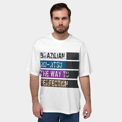 Мужская футболка оверсайз Jiu Jitsu Rank / 3D-принт – фото 3