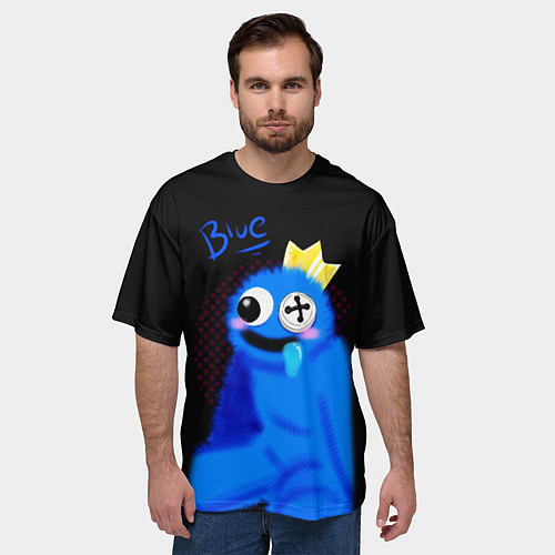 Мужская футболка оверсайз Blue - Rainbow Friends / 3D-принт – фото 3