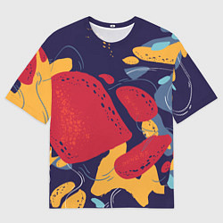 Футболка оверсайз мужская Красное абстрактное пятно, цвет: 3D-принт