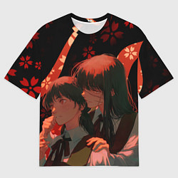 Футболка оверсайз мужская Аса Митака и Демон войны - Человек бензопила, цвет: 3D-принт