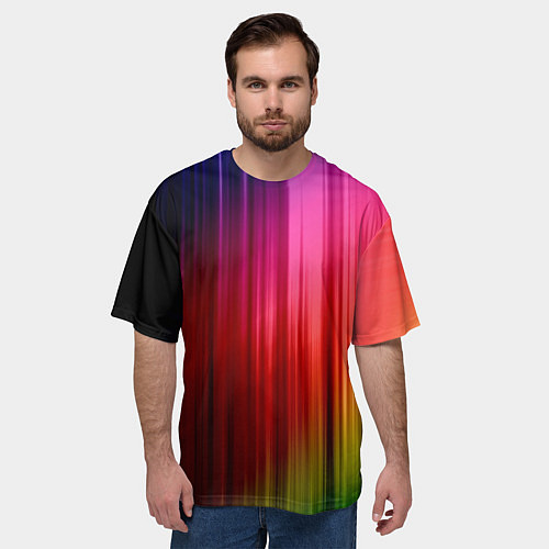Мужская футболка оверсайз Цветной спектр / 3D-принт – фото 3