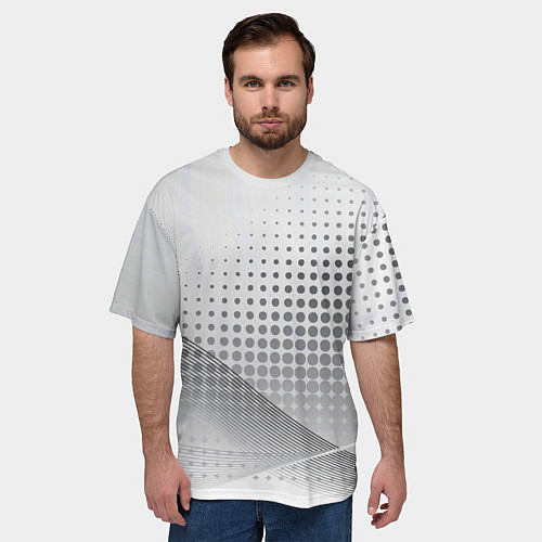 Мужская футболка оверсайз Стальной градиент / 3D-принт – фото 3