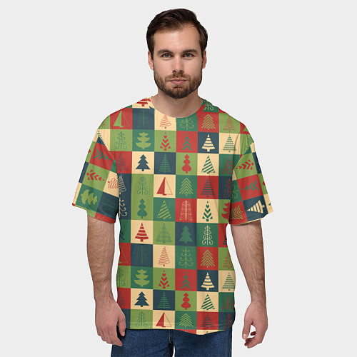 Мужская футболка оверсайз Здравствуй ёлка Новый год / 3D-принт – фото 3