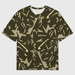 Футболка оверсайз мужская Камуфляж абстракт милитари хаки, цвет: 3D-принт