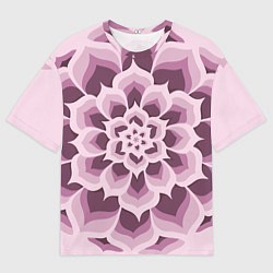 Футболка оверсайз мужская Цветочный узор в розовых тонах, цвет: 3D-принт
