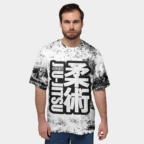 Мужская футболка оверсайз Jiu-Jitsu Grang / 3D-принт – фото 3
