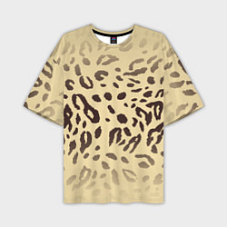 Футболка оверсайз мужская Пятнистые леопардовые узоры, цвет: 3D-принт