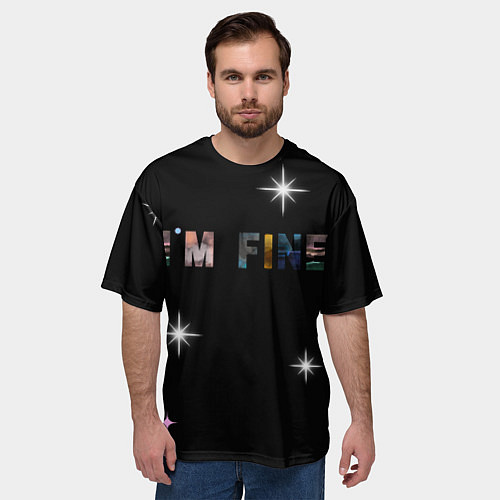 Мужская футболка оверсайз Надпись / 3D-принт – фото 3