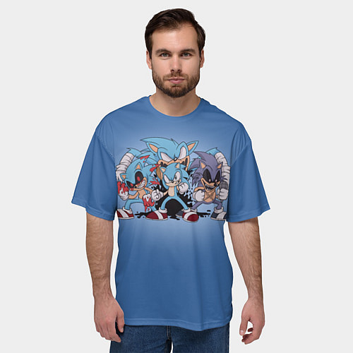 Мужская футболка оверсайз Sonic EXE / 3D-принт – фото 3