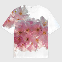 Футболка оверсайз мужская Нежно розовая сакура, цвет: 3D-принт