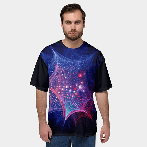 Мужская футболка оверсайз Узоры из линий и кругов / 3D-принт – фото 3