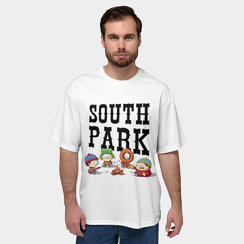 Мужская футболка оверсайз South park кострёр / 3D-принт – фото 3