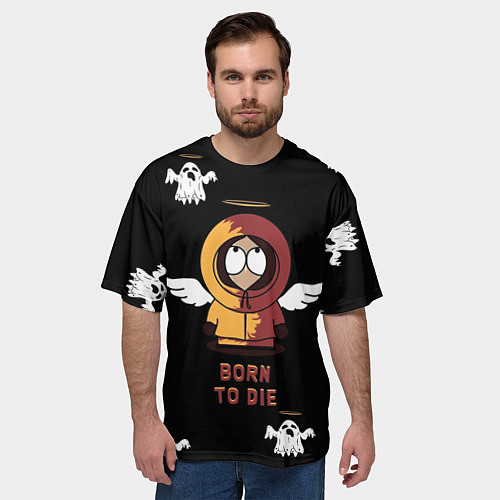 Мужская футболка оверсайз Born to die / 3D-принт – фото 3