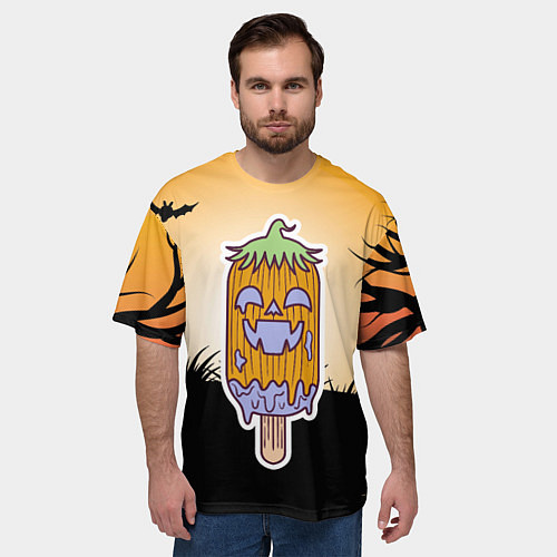 Мужская футболка оверсайз Тыквенное мороженое / 3D-принт – фото 3
