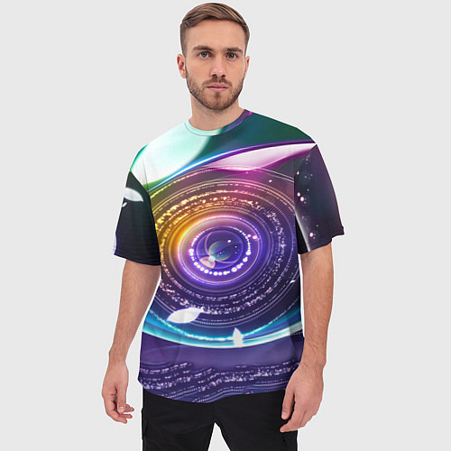 Мужская футболка оверсайз Глаз Вселенной / 3D-принт – фото 3