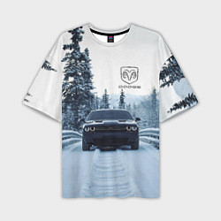 Футболка оверсайз мужская Dodge in winter forest, цвет: 3D-принт