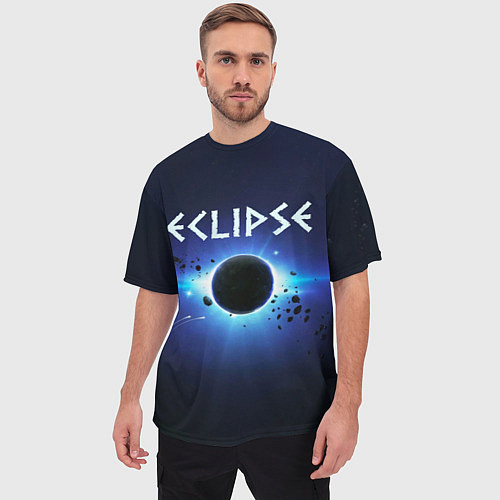Мужская футболка оверсайз Лунное затмение / 3D-принт – фото 3
