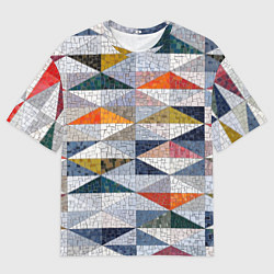 Мужская футболка оверсайз Каменный разноцветный паттерн