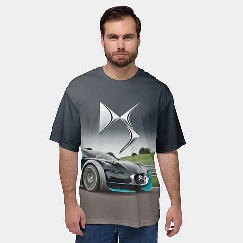 Мужская футболка оверсайз Citroen DS Spirit - скоростной режим / 3D-принт – фото 3