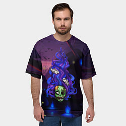 Футболка оверсайз мужская Мертвая русалка, цвет: 3D-принт — фото 2